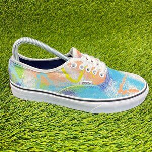 Vans Authentic Retro Mart Womens Size 8 Blue White Brown Walking Shoes Sneakers